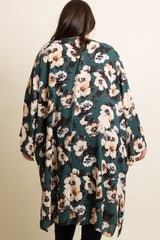 PinkBlush Green Floral Chiffon Long Plus Cover Up
