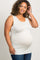 PinkBlush Beige Ruched Fitted Plus Maternity Tank Top