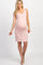 PinkBlush Light Pink Sleeveless Ruched Fitted Maternity Dress