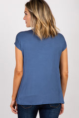 PinkBlush Blue Layered Wrap Front Nursing Top