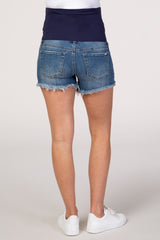 PinkBlush Blue Distressed Maternity Demin Shorts