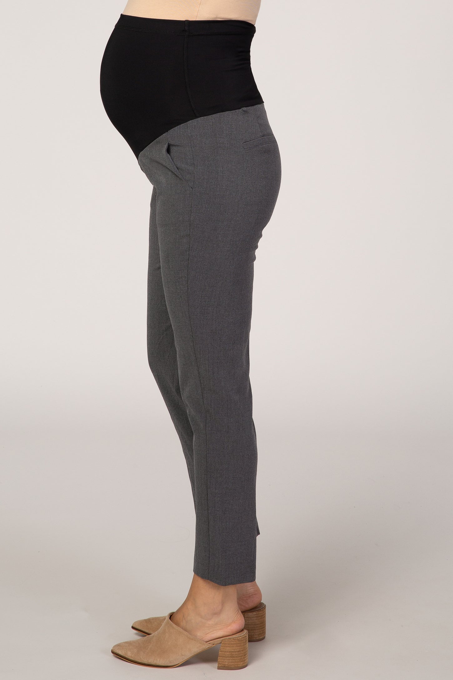 PinkBlush Charcoal Cropped Maternity Dress Pants
