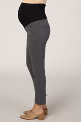 PinkBlush Charcoal Cropped Maternity Dress Pants