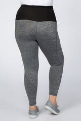 Black Marled Maternity Plus Leggings