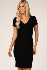 Black Ribbed Dress