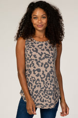Mocha Animal Print Maternity Tank