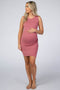 Pink Sleeveless Wrap T-Shirt Maternity Dress