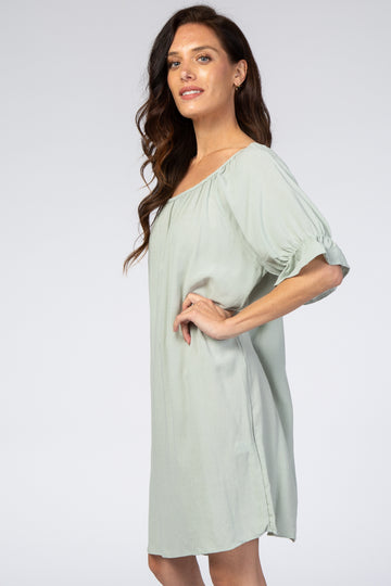 Dusty Mint Knot Back Short Sleeve Dress
