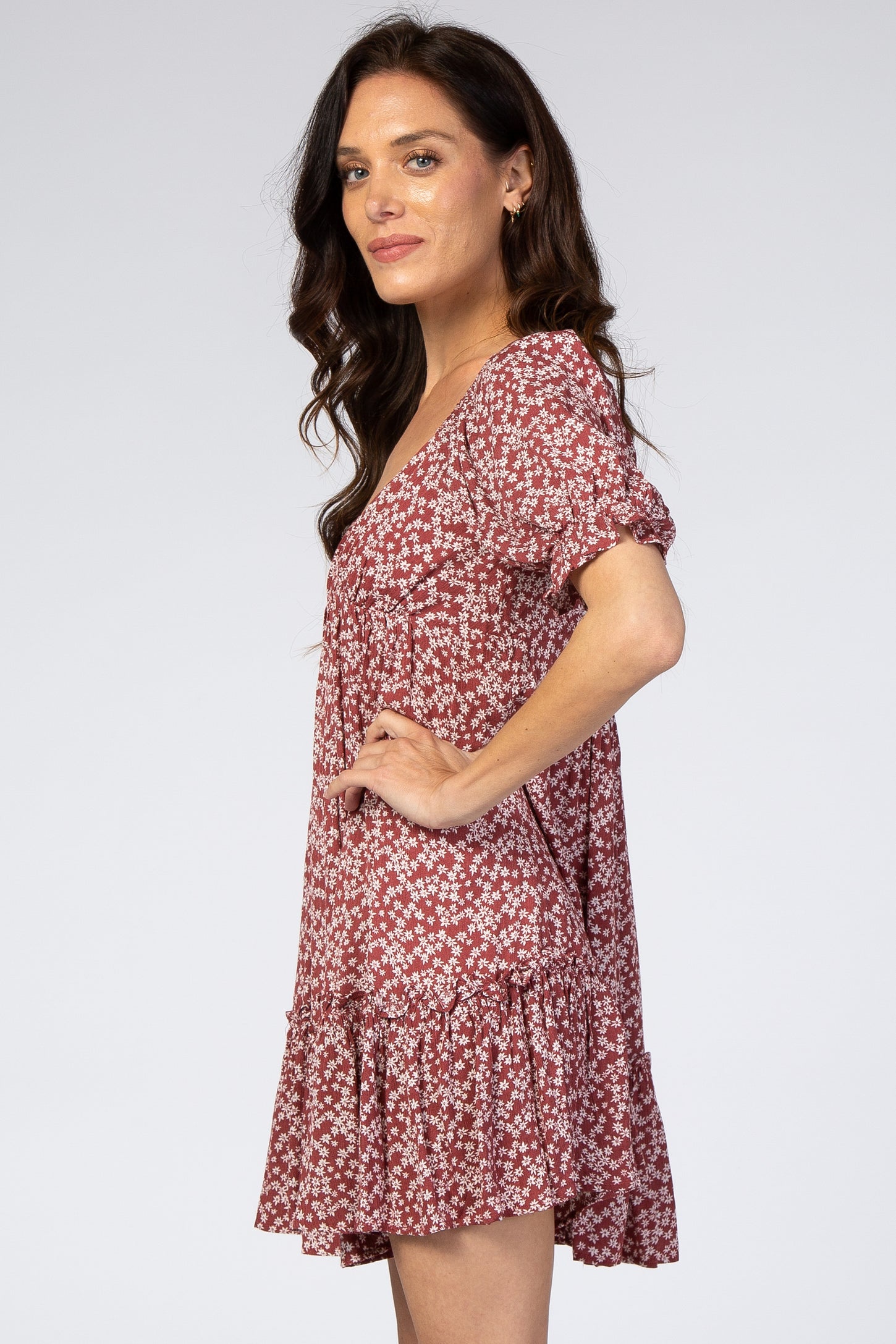Rust Floral Mini Dress