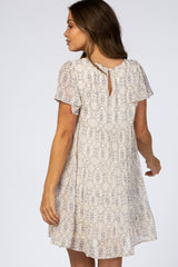 Ivory Floral Tiered Maternity Babydoll Dress