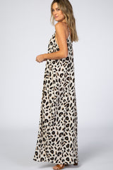 Ivory Animal Print Maxi Dress