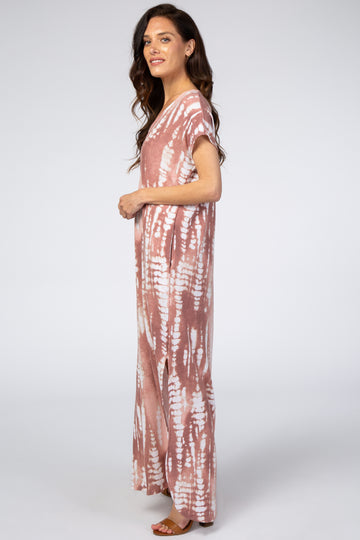 Mauve Tie Dye Maxi Dress