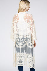Cream Mesh Lace Cover Up