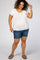Navy Fringe Hem Maternity Plus Shorts