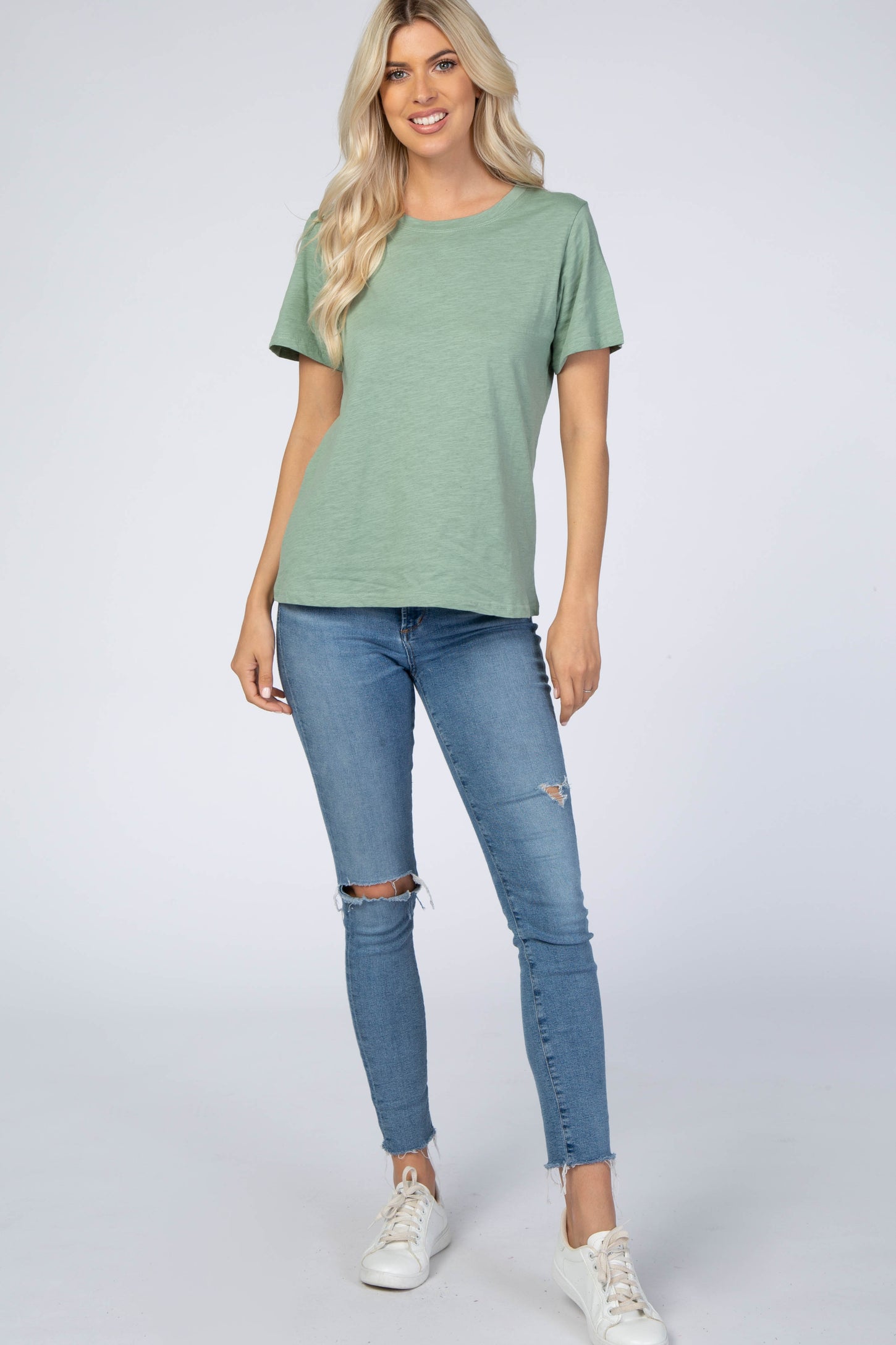Light Olive Short Sleeve Top