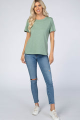 Light Olive Short Sleeve Top