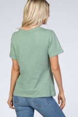 Light Olive Short Sleeve Top