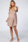 Taupe Ruffle Sleeve Baby Doll Maternity Dress