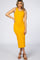 Yellow Ribbed Midi Dress