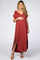 Rust Side Slit Maternity Maxi Dress