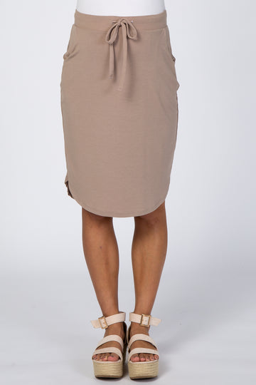 Light Mocha Maternity Skirt