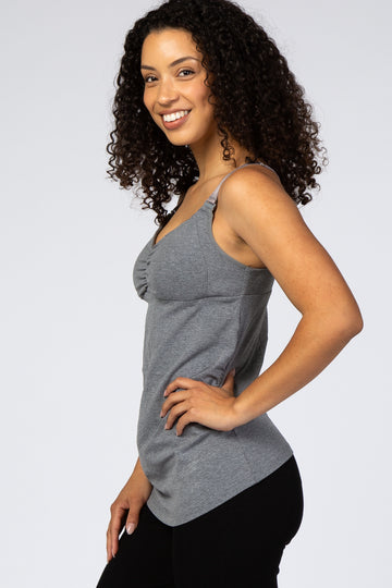 Heather Grey Cake Maternity Ice Cream Nursing Tank