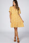 Yellow Floral Button Front Maternity Dress
