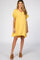 Yellow Linen Fringe Trim Babydoll Maternity Dress