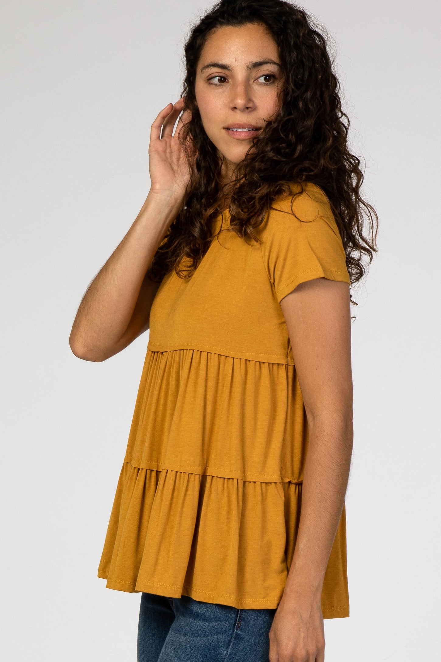 Mustard Tiered Top