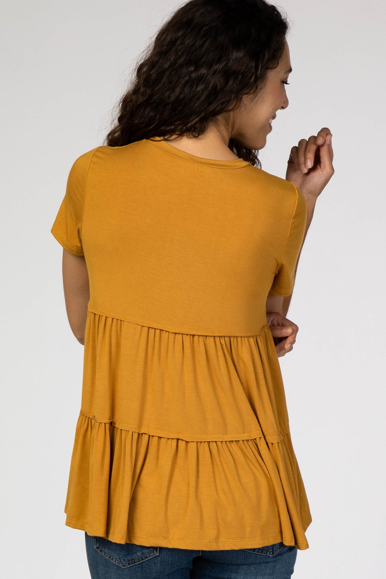 Mustard Tiered Top
