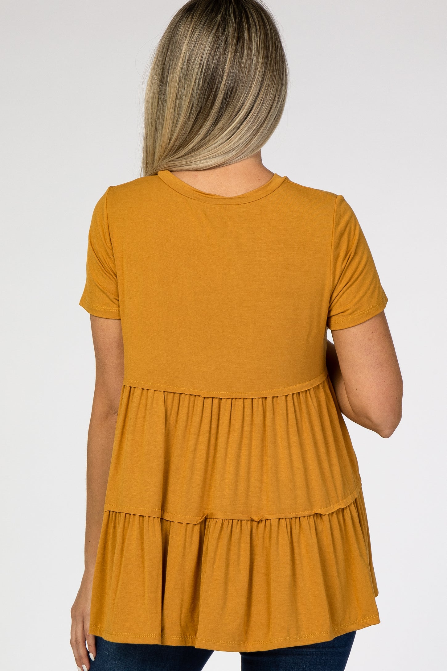 Mustard Tiered Maternity Top