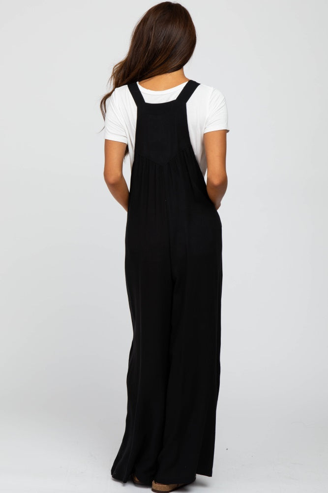 Black Wide Leg Overalls