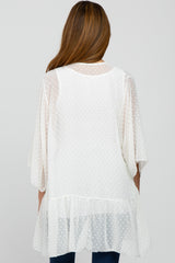 Ivory Swiss Dot 3/4 Sleeve Chiffon Maternity Cover Up