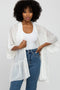 Ivory Swiss Dot 3/4 Sleeve Chiffon Cover Up