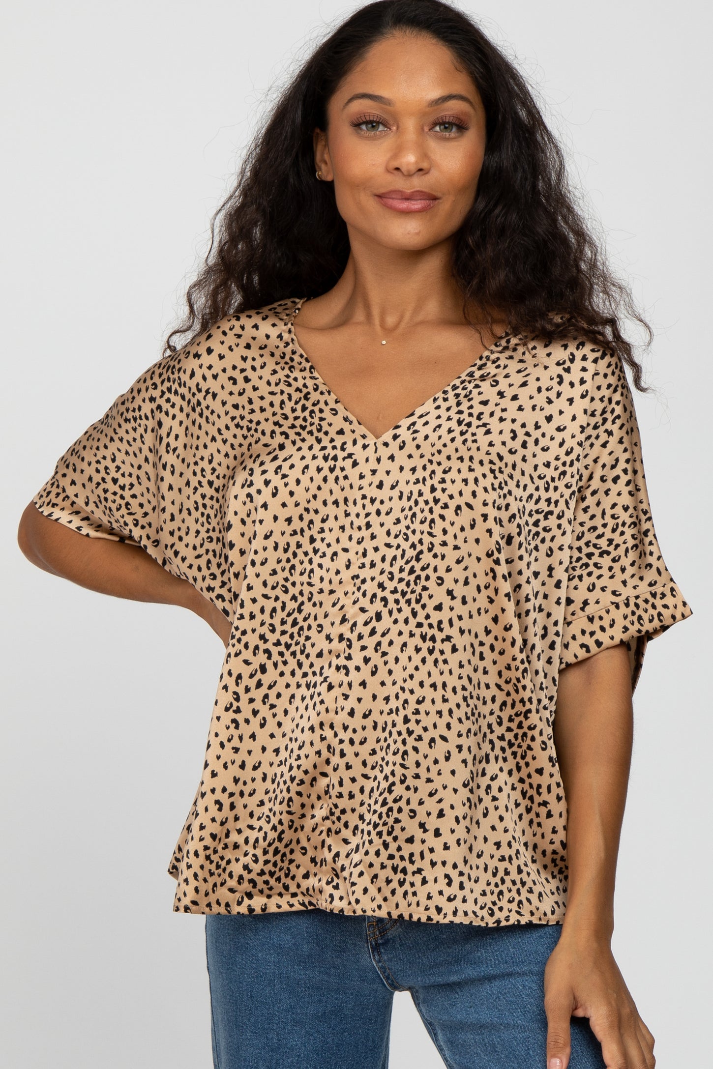 Taupe Animal Print Blouse