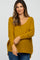 Mustard V-Neck Side Slit Maternity Sweater