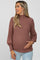 Mauve Brushed Ribbed Mock Neck Maternity Top