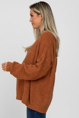 Camel V-Neck Soft Maternity Sweater