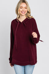 Burgundy Soft Brushed Hooded Top