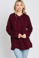 Burgundy Soft Brushed Hooded Top