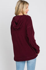 Burgundy Soft Brushed Hooded Top