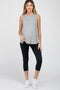 Black Basic Cropped Maternity Capri