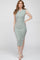 Mint Green Ribbed Flutter Accent Midi Dress