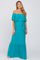 Turquoise Off Shoulder Maternity Maxi Dress