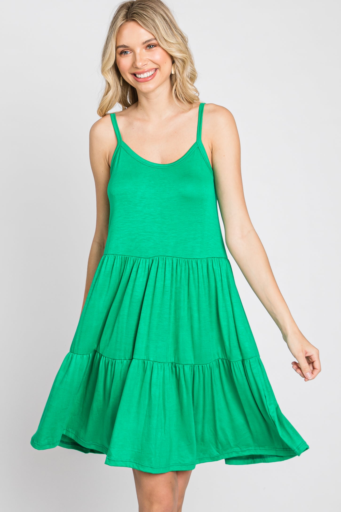 Green Tiered Tank Dress