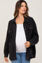 Charcoal Fleece Maternity Shirt Jacket