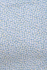 Light Blue Ditsy Floral Smocked Long Sleeve Maternity Mini Dress