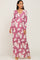 Mauve Floral Button Front Maternity Maxi Dress