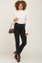 Ivory Velvet Pleated Mock Neck Blouse