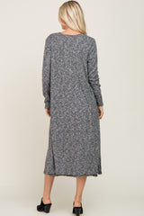 Charcoal 3-Piece Skirt and Cardigan Set